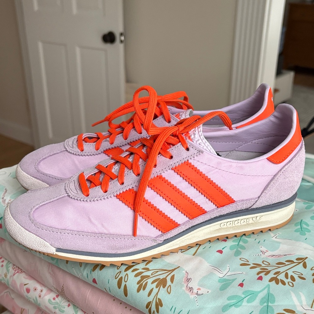 Adidas Women's SL72 Lavender and Orange Sneakers - Picture 3 of 4